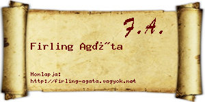 Firling Agáta névjegykártya